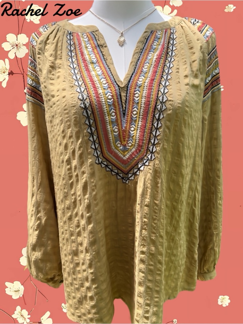 RACHEL ZOE CHECK EMBROIDERED LIGHTWEIGHT TOP -S ❤️🔥💚
